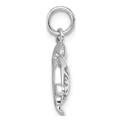 Sterling Silver Tiny Turtle Flower Pendant – view 3
