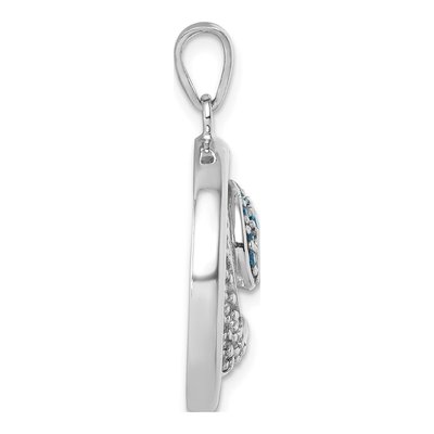 Sterling Silver CZ Wave Pendant – view 3
