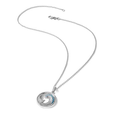 Sterling Silver CZ Wave Pendant – view 7