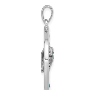 Sterling Silver Crystal Turtle Pendant – view 3