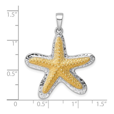 Sterling Silver Crystal Starfish Pendant – view 6