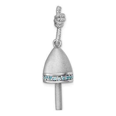 Sterling Silver CZ Buoy Pendant – view 3
