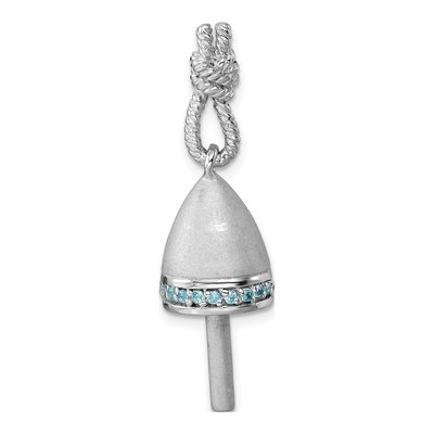 Sterling Silver CZ Buoy Pendant – view 4