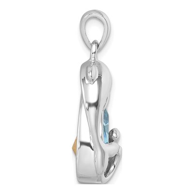 Sterling Silver Crystal Dolphin Pendant – view 3