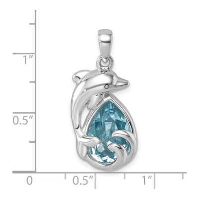 Sterling Silver Crystal Dolphin Pendant – view 6