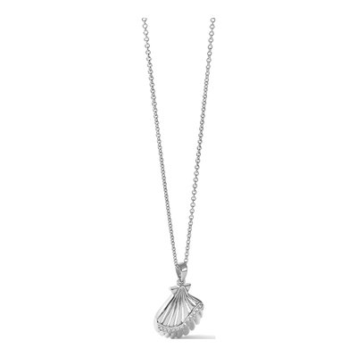 Sterling Silver CZ Scallop Shell Pendant – view 7
