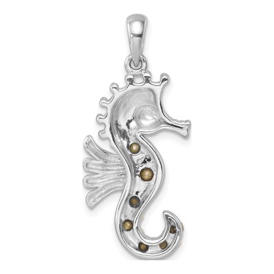 Sterling Silver Crystal Seahorse Pendant – view 4