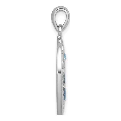 Sterling Silver CZ Aventurine Lighthouse Pendant – view 3