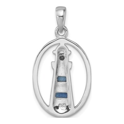 Sterling Silver CZ Aventurine Lighthouse Pendant – view 4