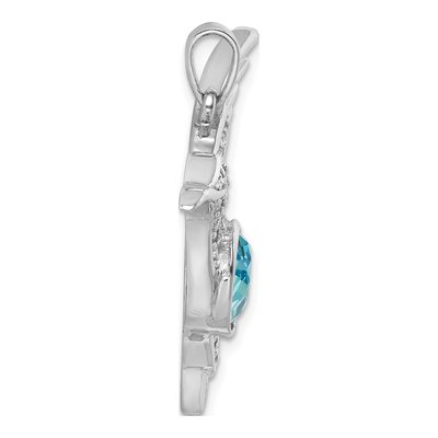 Sterling Silver Crystal Hummingbird Pendant – view 3