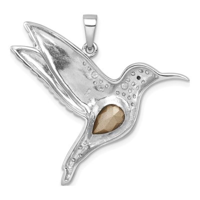 Sterling Silver Crystal Hummingbird Pendant – view 4