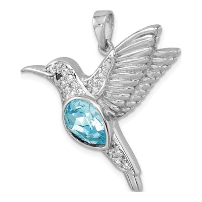 Sterling Silver Crystal Hummingbird Pendant – view 5