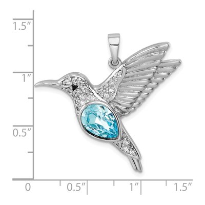 Sterling Silver Crystal Hummingbird Pendant – view 6
