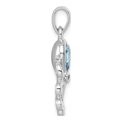 Sterling Silver Crystal Octopus Pendant – view 3