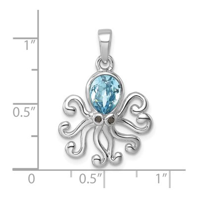 Sterling Silver Crystal Octopus Pendant – view 6