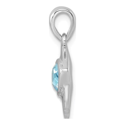 Sterling Silver Crystal Angel Fish Pendant – view 3