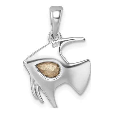 Sterling Silver Crystal Angel Fish Pendant – view 4