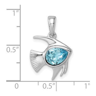 Sterling Silver Crystal Angel Fish Pendant – view 6