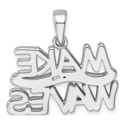 Sterling Silver Crystal Wave Pendant – view 4