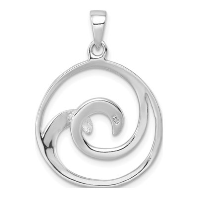 Sterling Silver Double Wave Pendant – view 4