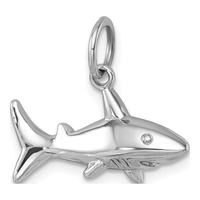 Sterling Silver Agate Shark Pendant – view 5