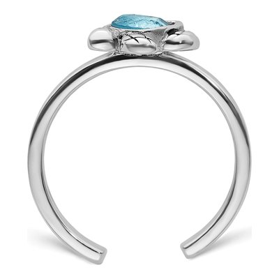 Sterling Silver Crystal Turtle Ring – view 2