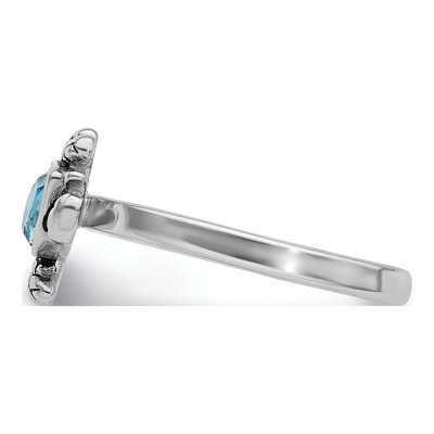 Sterling Silver Crystal Turtle Ring – view 3
