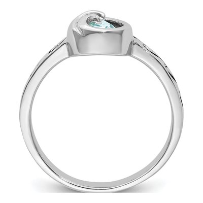 Sterling Silver Crystal Double Wave Ring – view 2