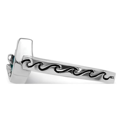 Sterling Silver Crystal Double Wave Ring – view 3