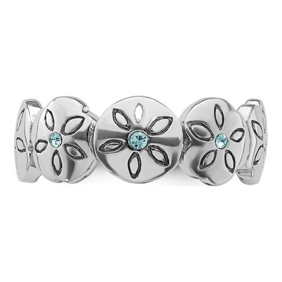 Sterling Silver Crystal Sand Dollar Ring – view 4