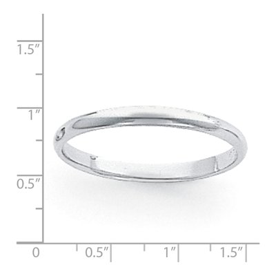 Platinum 3mm Half Round Wedding Band – view 4
