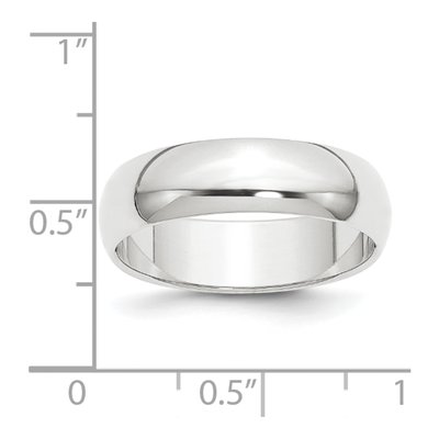 Platinum 6mm Half Round Wedding Band – view 2