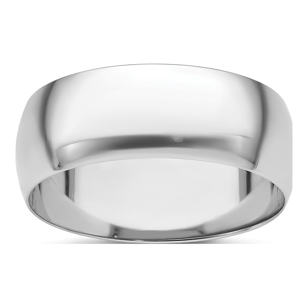 Platinum 8mm Half Round Featherweight Wedding Band