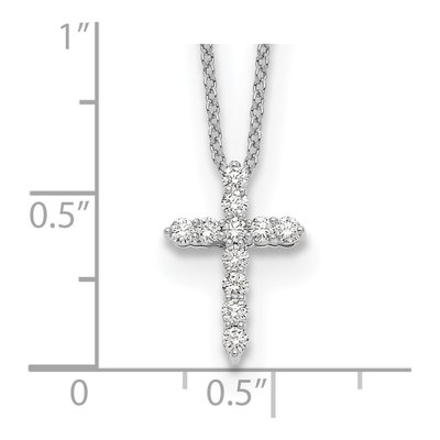 10K White Gold 1/4 ct tw Diamond Cross Pendant Necklace – view 3