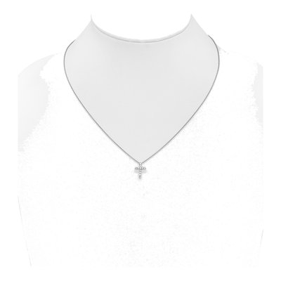 10K White Gold 1/4 ct tw Diamond Cross Pendant Necklace – view 4