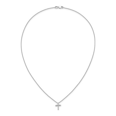 10K White Gold 1/4 ct tw Diamond Cross Pendant Necklace – view 5