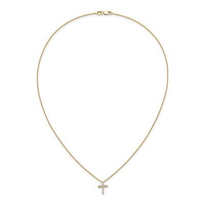 10K Yellow Gold 1/4 ct tw Diamond Cross Pendant Necklace – view 5