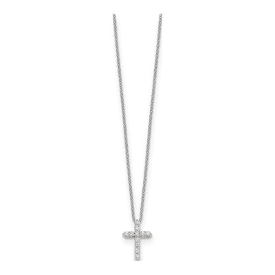 14K White Gold 1/4 ct tw Lab-Grown Diamond Cross Pendant – view 3