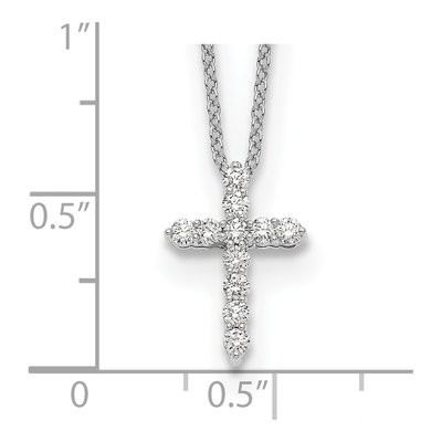 14K White Gold 1/4 ct tw Lab-Grown Diamond Cross Pendant – view 4