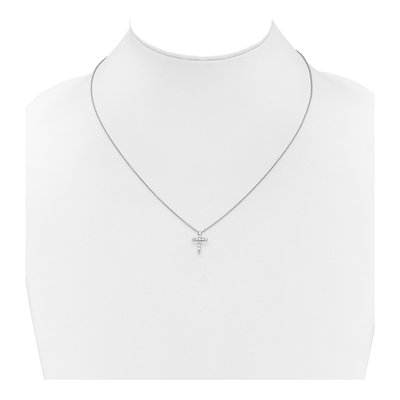 14K White Gold 1/4 ct tw Lab-Grown Diamond Cross Pendant – view 5