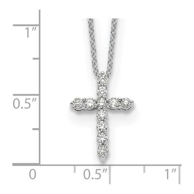 10K White Gold 1/3 ct tw Diamond Cross Pendant Necklace – view 3