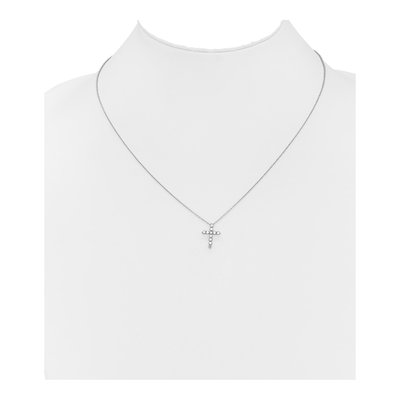 10K White Gold 1/3 ct tw Diamond Cross Pendant Necklace – view 4