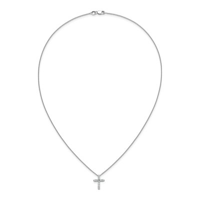 10K White Gold 1/3 ct tw Diamond Cross Pendant Necklace – view 5