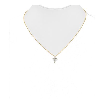 10K Yellow Gold 1/3 ct tw Diamond Cross Pendant Necklace – view 4