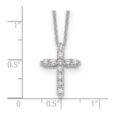 10K White Gold 1/2 ct tw Diamond Cross Pendant Necklace – view 2