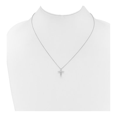 10K White Gold 1/2 ct tw Diamond Cross Pendant Necklace – view 4