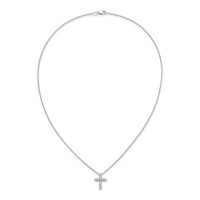 10K White Gold 1/2 ct tw Diamond Cross Pendant Necklace – view 5