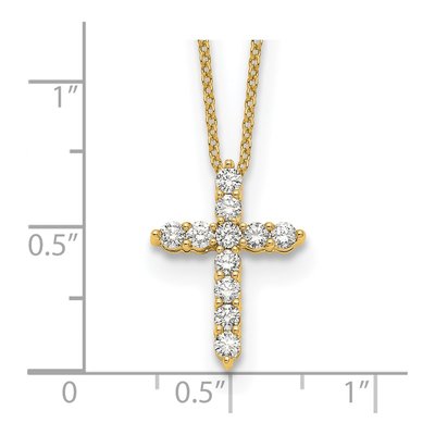 10K Yellow Gold 1/2 ct tw Diamond Cross Pendant Necklace – view 3