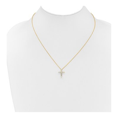 10K Yellow Gold 1/2 ct tw Diamond Cross Pendant Necklace – view 4