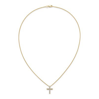 10K Yellow Gold 1/2 ct tw Diamond Cross Pendant Necklace – view 5